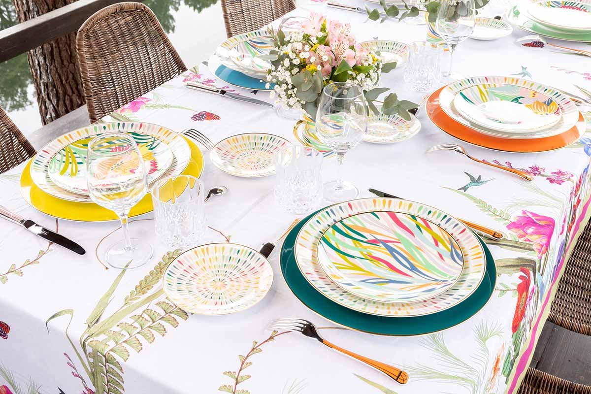 Garden Party collection pictured with Lexington underplates