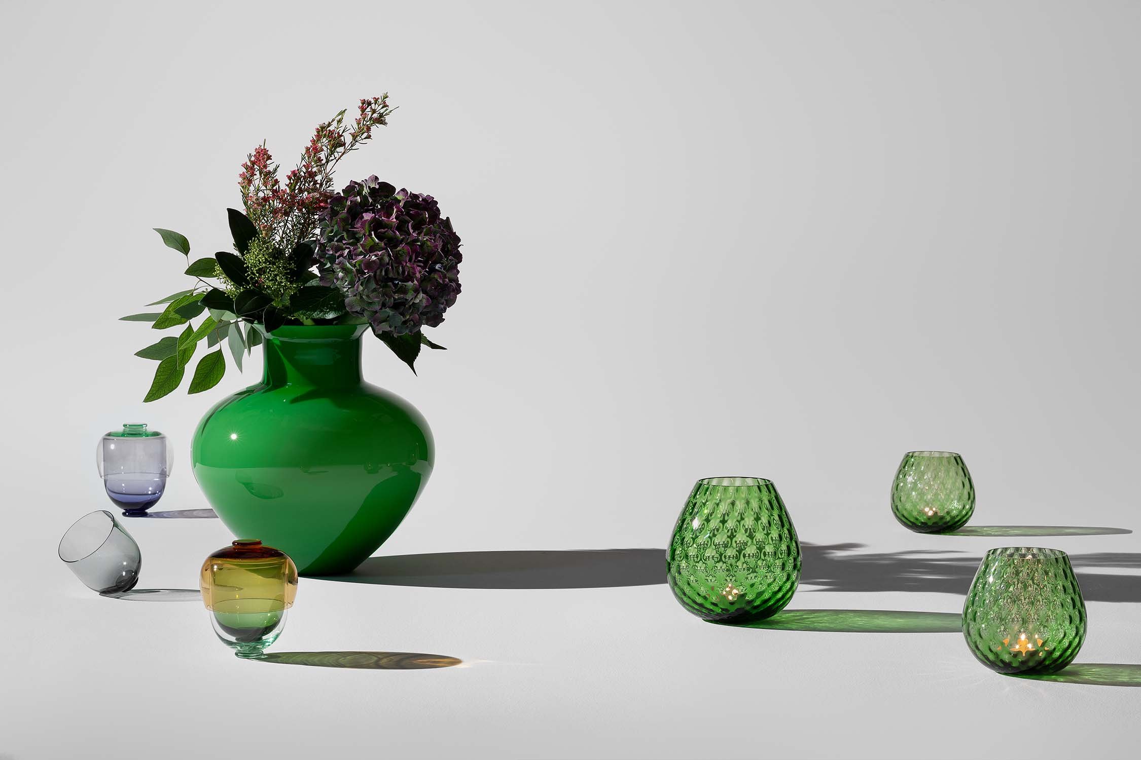 NasonMoretti - Macrame candle holders and Fungo glasses